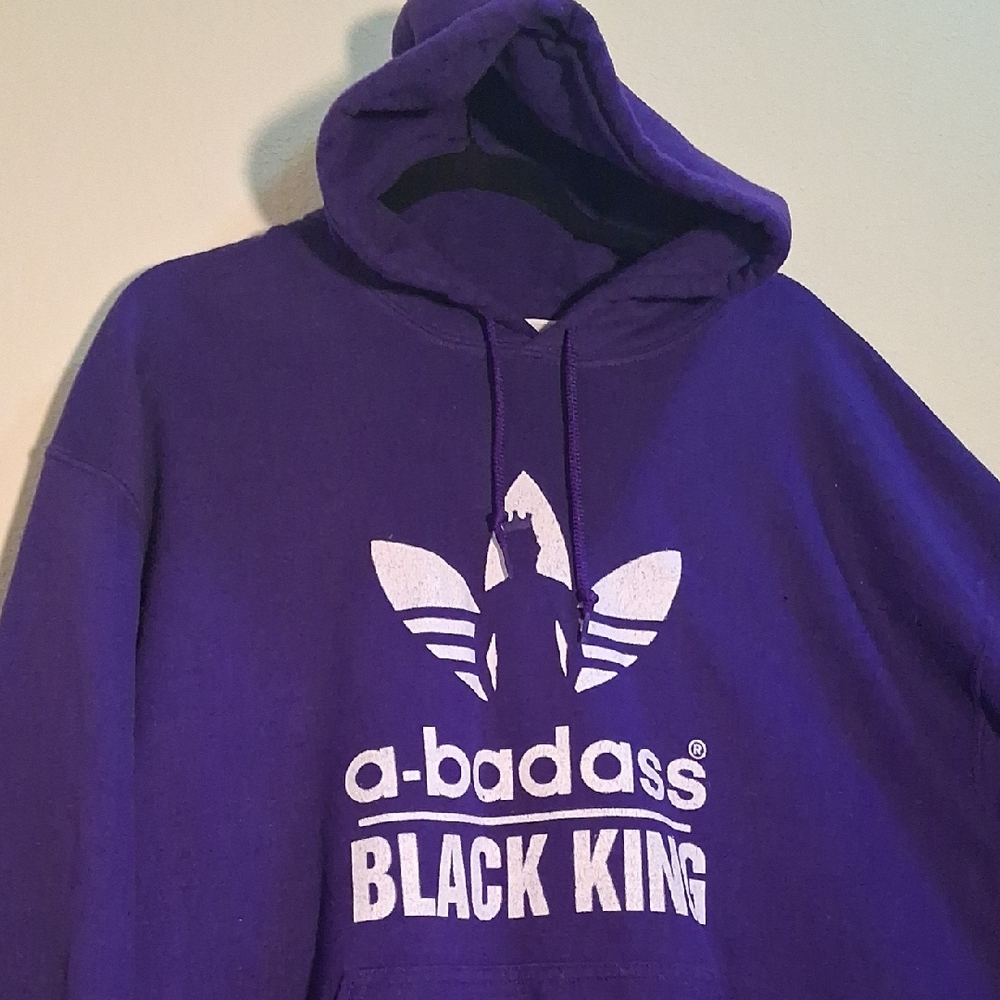 Purple Hoodie with Bold White Graphic